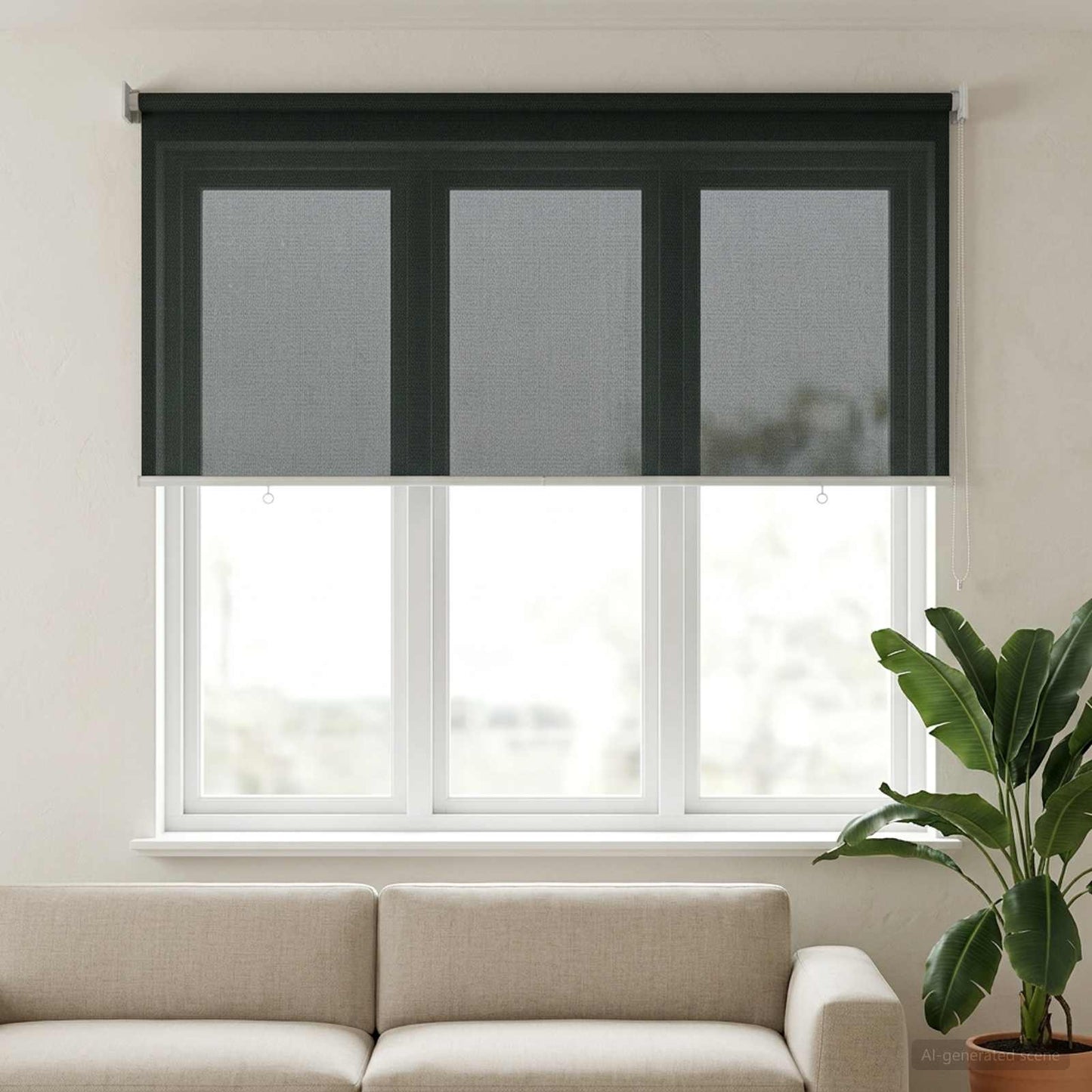 Outdoor Roller Blind 90% UV Block Dark Green 350 x 140 cm HDPE