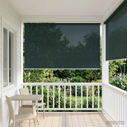 Outdoor Roller Blind 90% UV Block Dark Green 350 x 230 cm HDPE