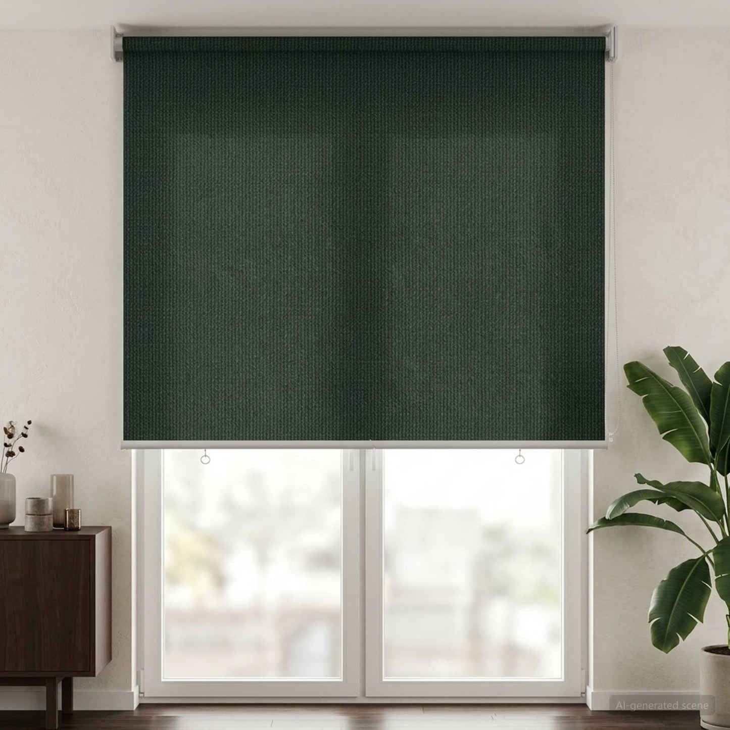 Outdoor Roller Blind 90% UV Block Dark Green 400 x 230 cm HDPE