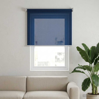 Outdoor Roller Blind 90% UV Block Blue 80 x 140 cm HDPE