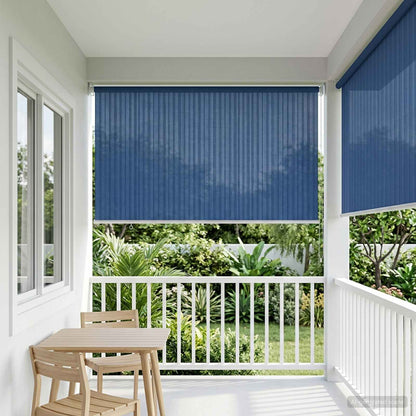 Outdoor Roller Blind 90% UV Block Blue 140 x 140 cm HDPE