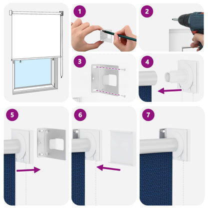 Outdoor Roller Blind 90% UV Block Blue 140 x 140 cm HDPE