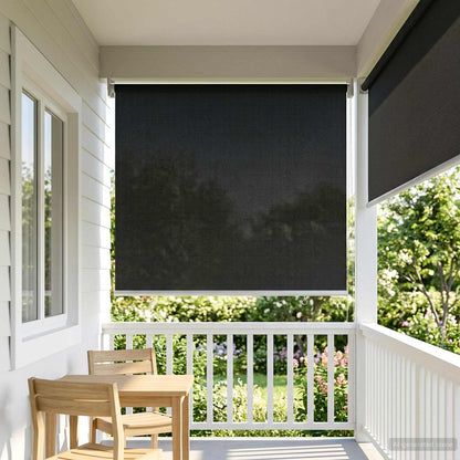 Outdoor Roller Blind 90% UV Block Black 80 x 140 cm HDPE