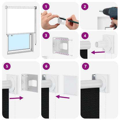 Outdoor Roller Blind 90% UV Block Black 80 x 140 cm HDPE