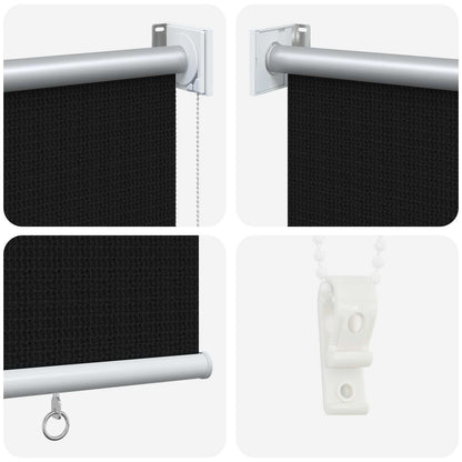 Outdoor Roller Blind 90% UV Block Black 140 x 140 cm HDPE