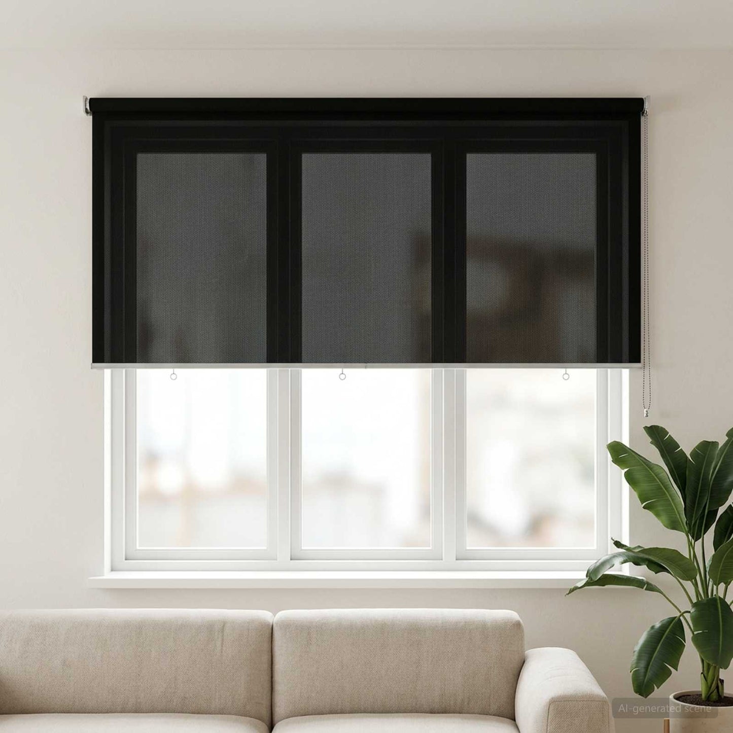 Outdoor Roller Blind 90% UV Block Black 200 x 140 cm HDPE