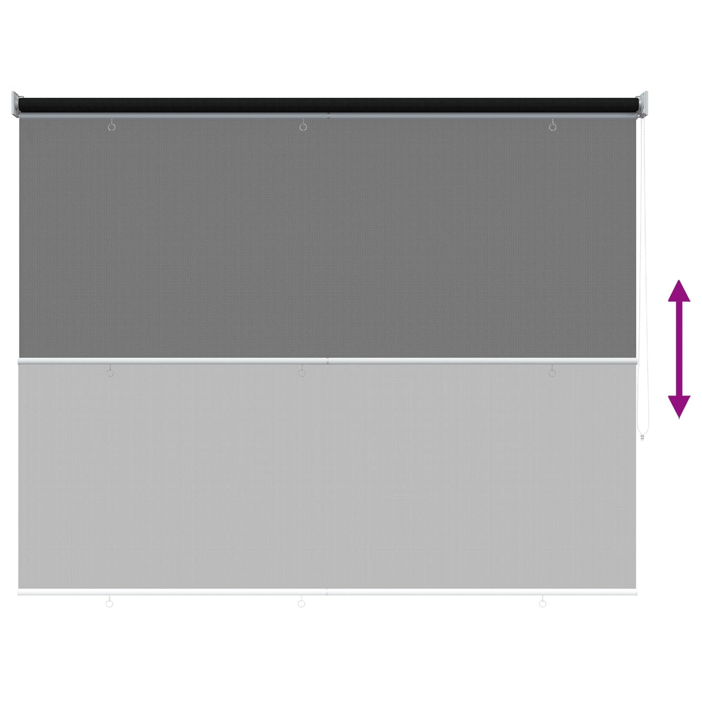 Outdoor Roller Blind 90% UV Block Black 200 x 140 cm HDPE