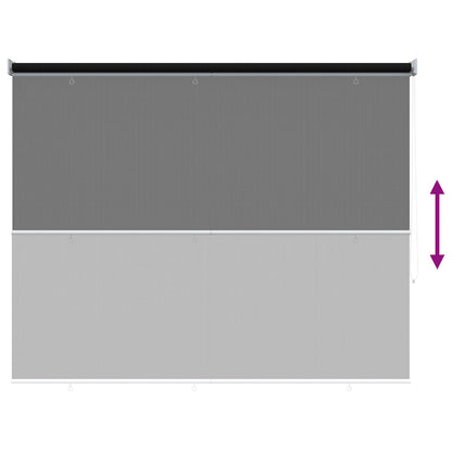 Outdoor Roller Blind 90% UV Block Black 200 x 140 cm HDPE