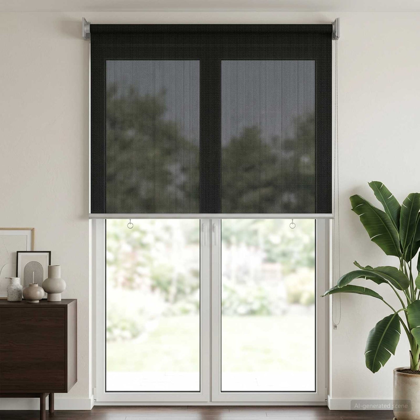 Outdoor Roller Blind 90% UV Block Black 80 x 230 cm HDPE
