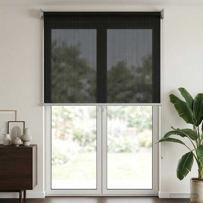 Outdoor Roller Blind 90% UV Block Black 80 x 230 cm HDPE
