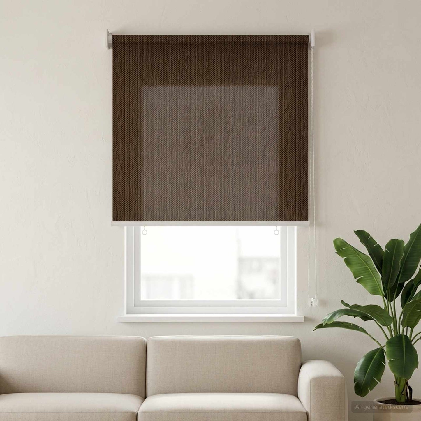 Outdoor Roller Blind 90% UV Block Brown 60 x 140 cm HDPE