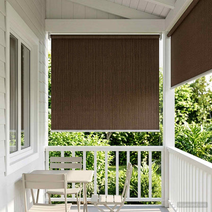 Outdoor Roller Blind 90% UV Block Brown 60 x 140 cm HDPE