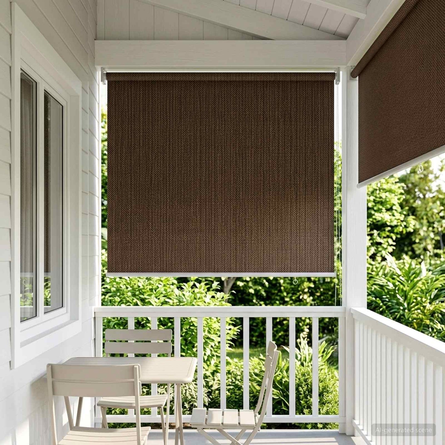 Outdoor Roller Blind 90% UV Block Brown 80 x 140 cm HDPE