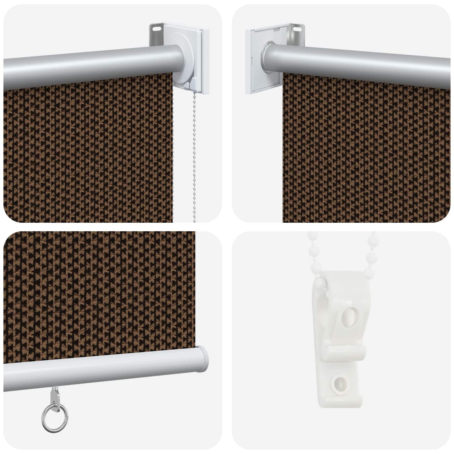 Outdoor Roller Blind 90% UV Block Brown 80 x 230 cm HDPE