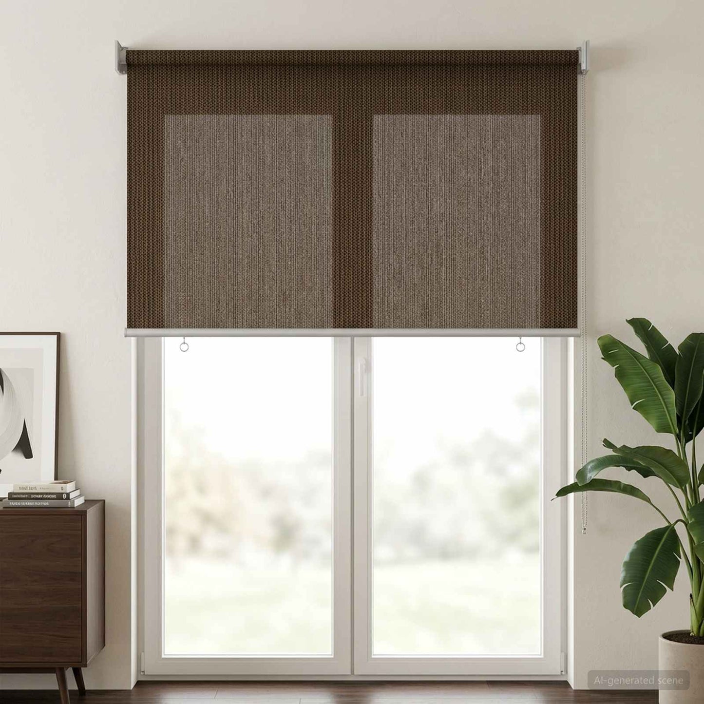 Outdoor Roller Blind 90% UV Block Brown 80 x 230 cm HDPE