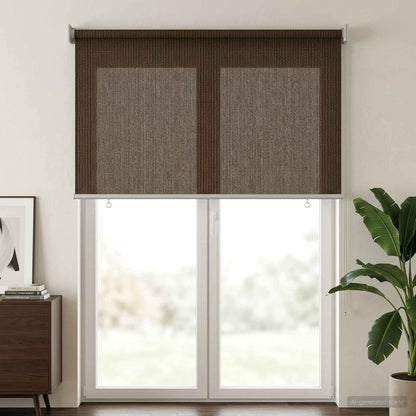 Outdoor Roller Blind 90% UV Block Brown 120 x 230 cm HDPE