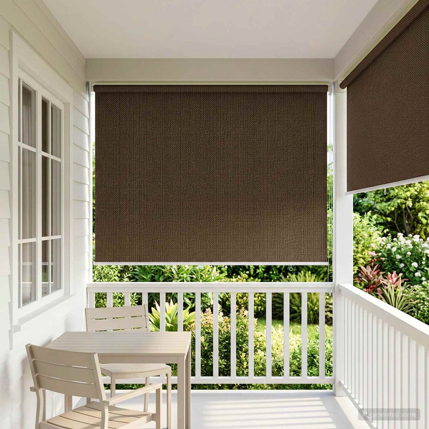 Outdoor Roller Blind 90% UV Block Brown 120 x 230 cm HDPE