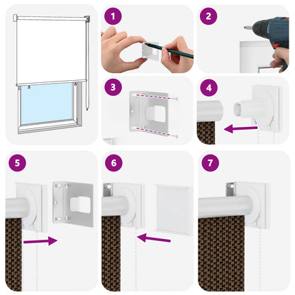 Outdoor Roller Blind 90% UV Block Brown 120 x 230 cm HDPE