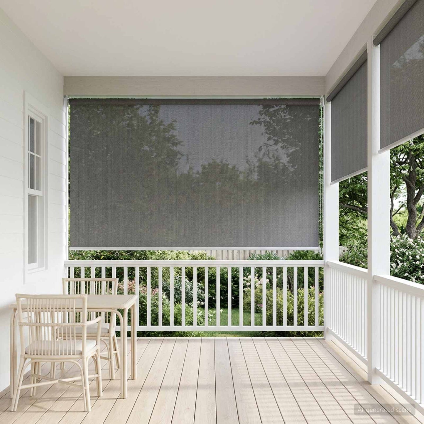 Outdoor Roller Blind 90% UV Block Light Grey 160 x 140 cm HDPE