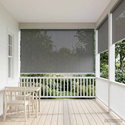 Outdoor Roller Blind 90% UV Block Light Grey 180 x 140 cm HDPE