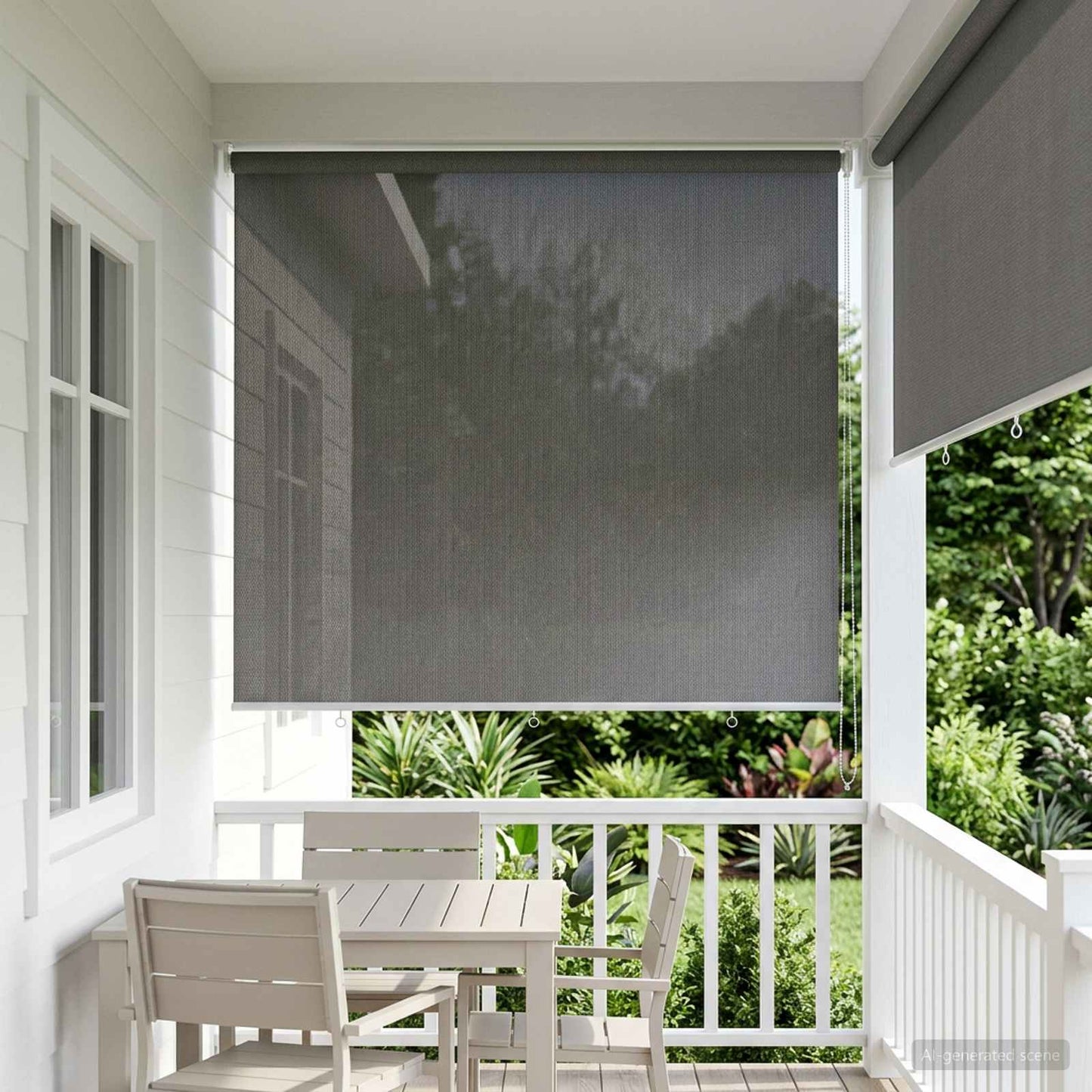 Outdoor Roller Blind 90% UV Block Light Grey 220 x 140 cm HDPE