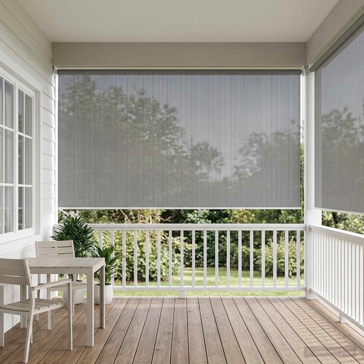 Outdoor Roller Blind 90% UV Block Light Grey 300 x 140 cm HDPE