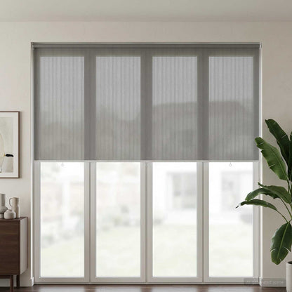 Outdoor Roller Blind 90% UV Block Light Grey 400 x 140 cm HDPE