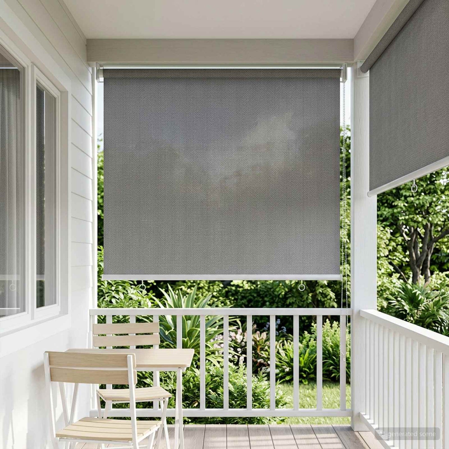 Outdoor Roller Blind 90% UV Block Light Grey 60 x 230 cm HDPE