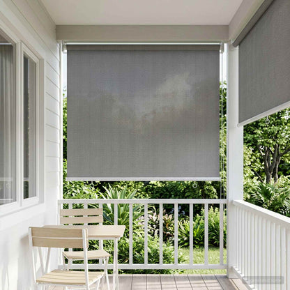 Outdoor Roller Blind 90% UV Block Light Grey 60 x 230 cm HDPE