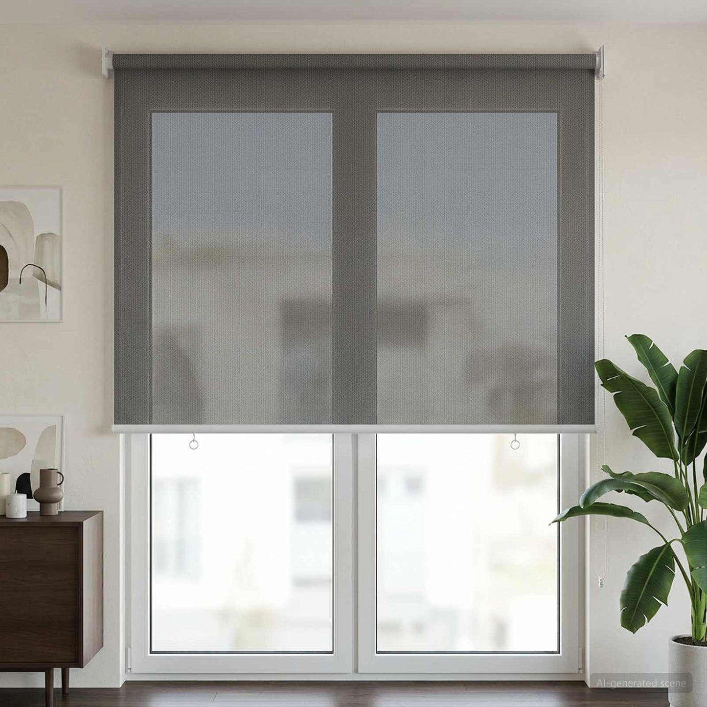 Outdoor Roller Blind 90% UV Block Light Grey 60 x 230 cm HDPE