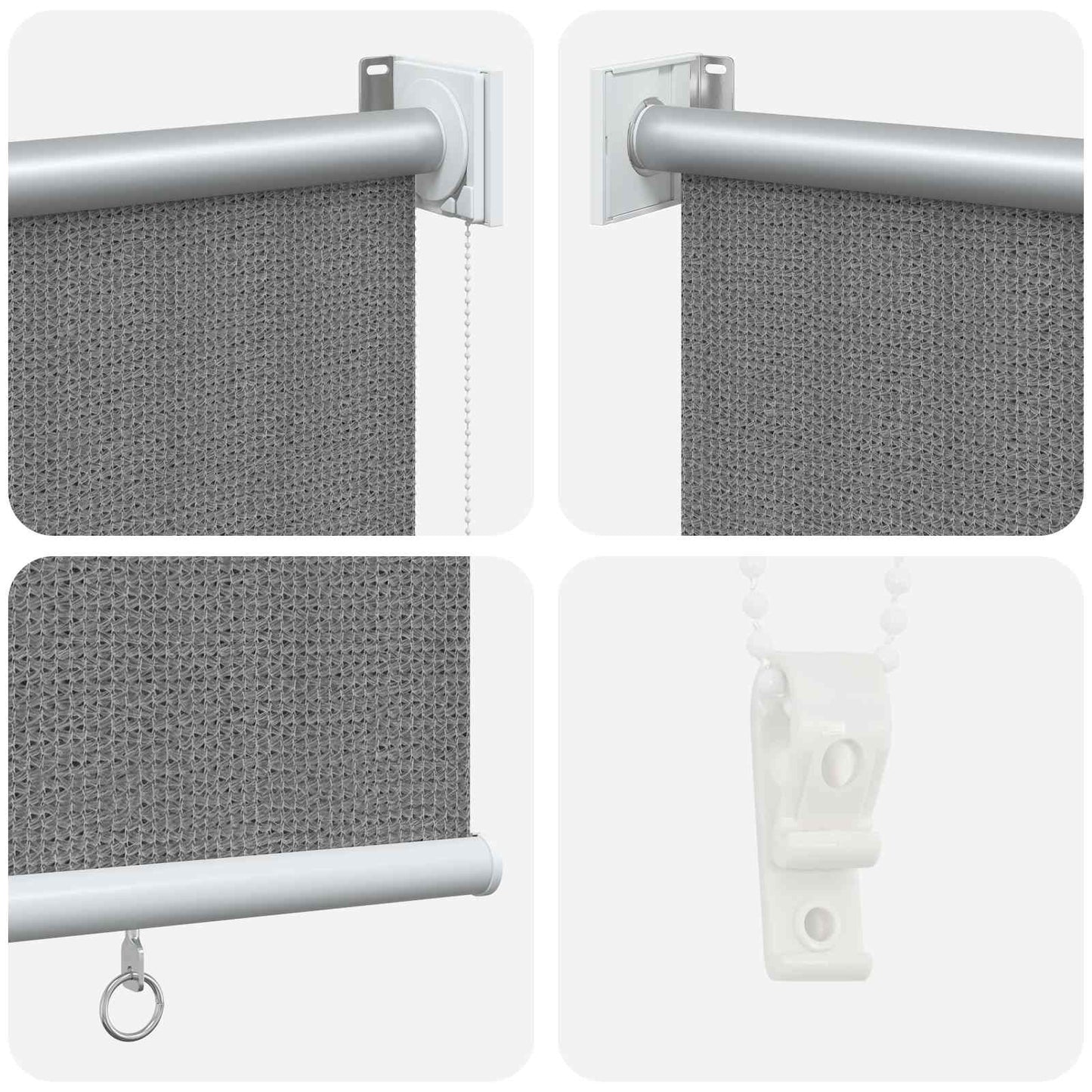 Outdoor Roller Blind 90% UV Block Light Grey 160 x 230 cm HDPE