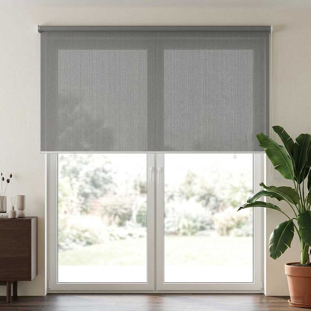 Outdoor Roller Blind 90% UV Block Light Grey 240 x 230 cm HDPE