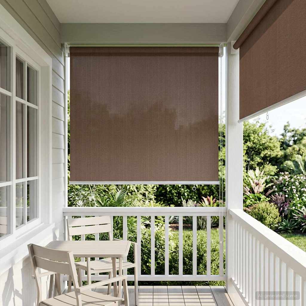 Outdoor Roller Blind 90% UV Block Taupe 80 x 140 cm HDPE