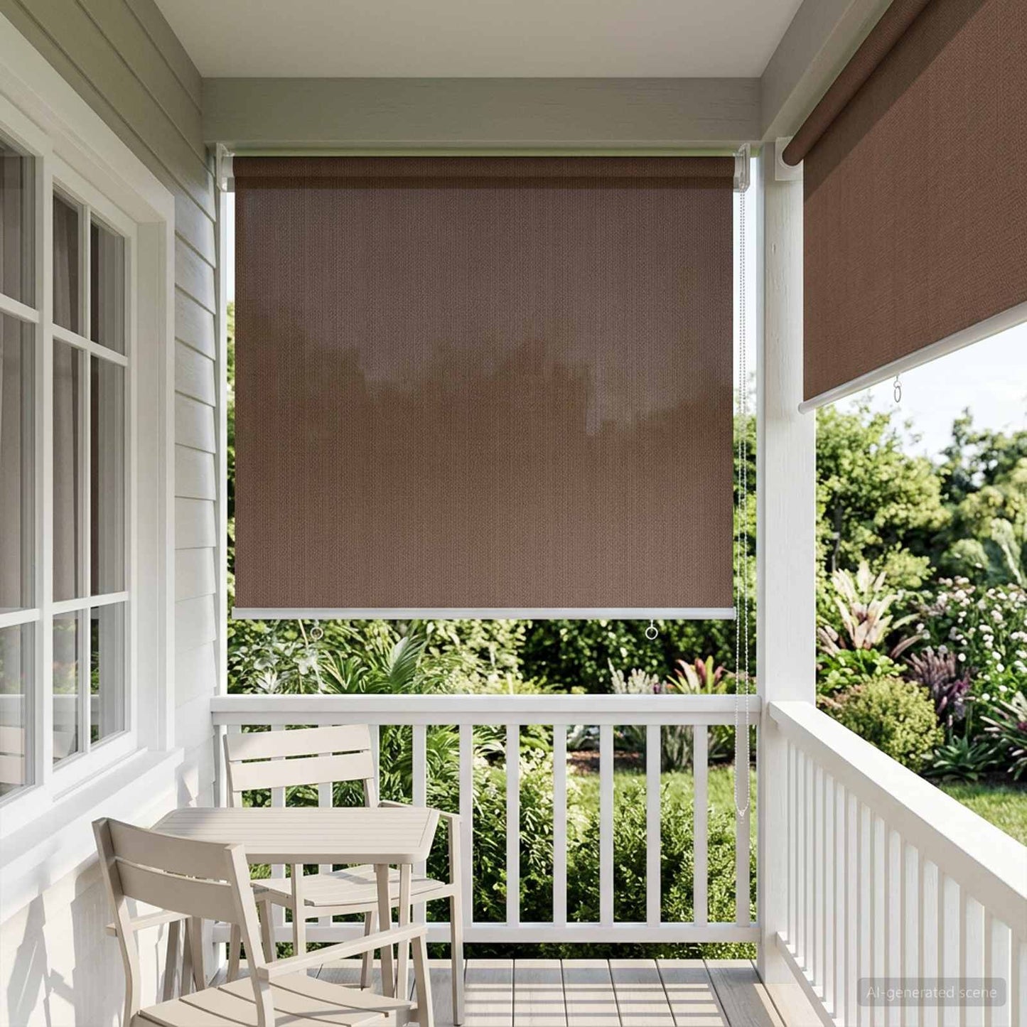 Outdoor Roller Blind 90% UV Block Taupe 100 x 140 cm HDPE