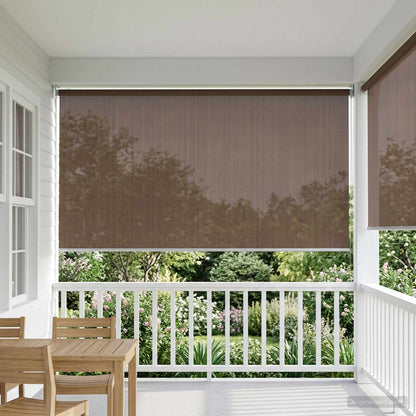 Outdoor Roller Blind 90% UV Block Taupe 140 x 140 cm HDPE