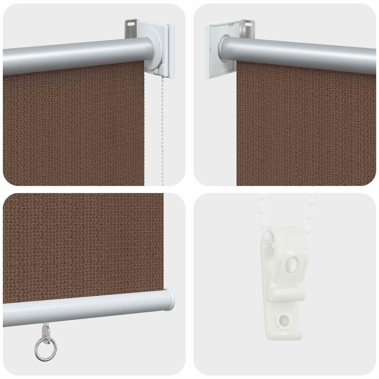 Outdoor Roller Blind 90% UV Block Taupe 180 x 140 cm HDPE