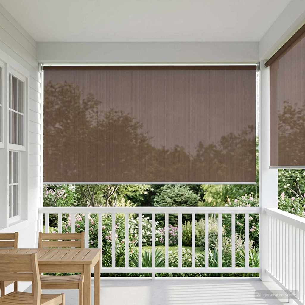 Outdoor Roller Blind 90% UV Block Taupe 180 x 140 cm HDPE