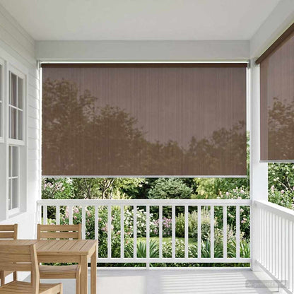 Outdoor Roller Blind 90% UV Block Taupe 180 x 140 cm HDPE