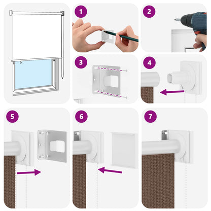 Outdoor Roller Blind 90% UV Block Taupe 180 x 140 cm HDPE