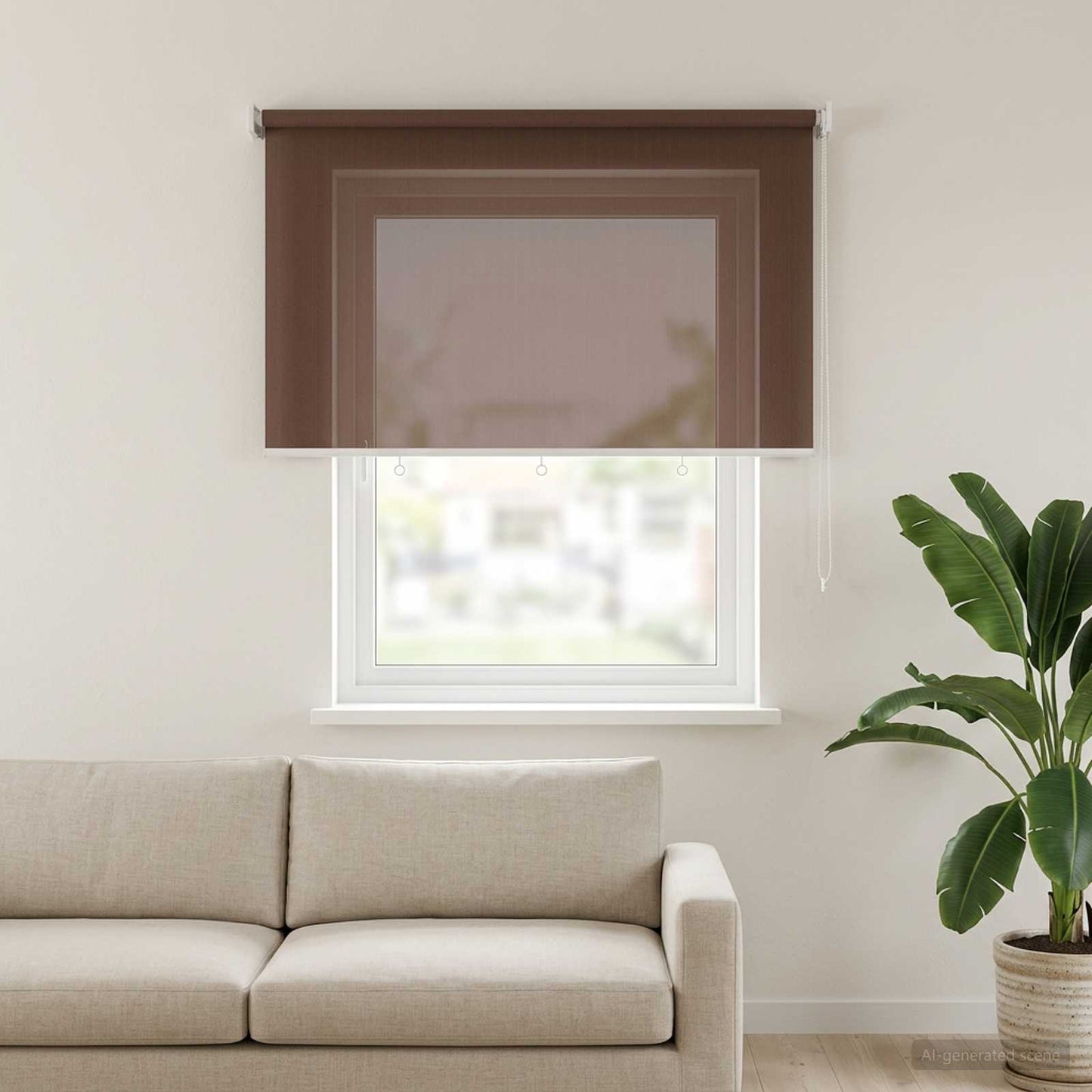 Outdoor Roller Blind 90% UV Block Taupe 240 x 140 cm HDPE