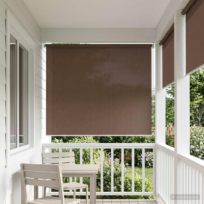 Outdoor Roller Blind 90% UV Block Taupe 240 x 140 cm HDPE