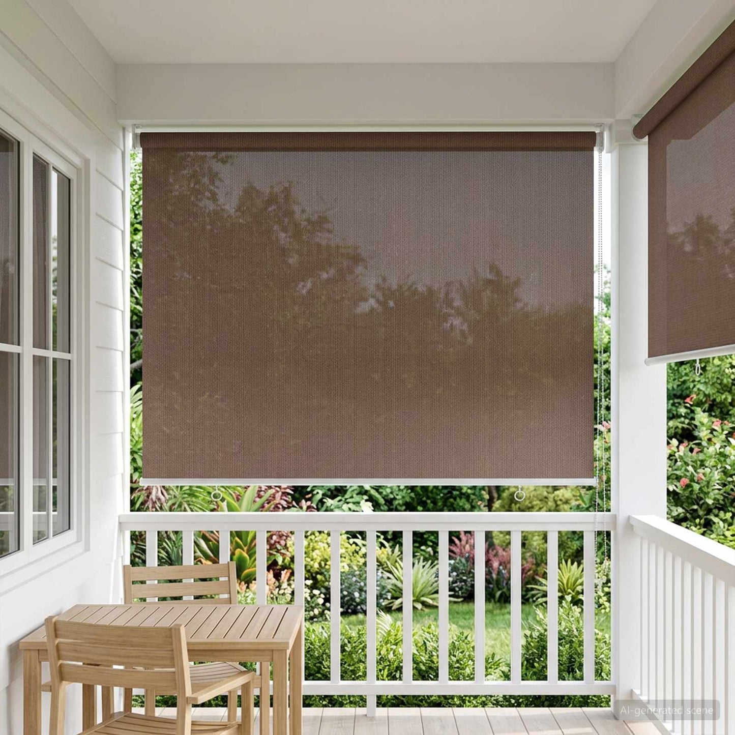 Outdoor Roller Blind 90% UV Block Taupe 100 x 230 cm HDPE