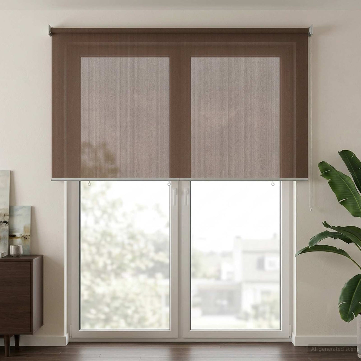 Outdoor Roller Blind 90% UV Block Taupe 220 x 230 cm HDPE