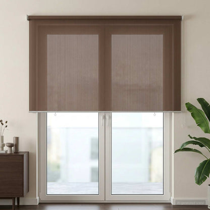 Outdoor Roller Blind 90% UV Block Taupe 240 x 230 cm HDPE