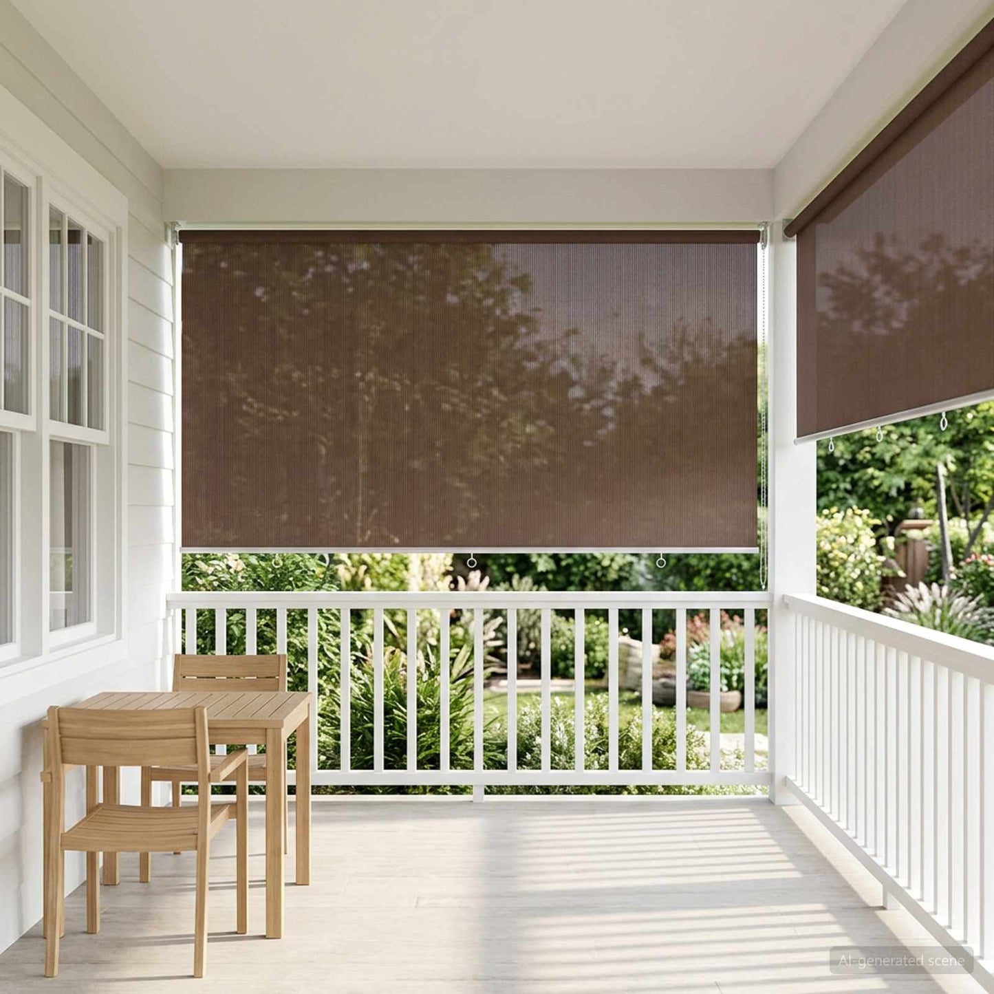 Outdoor Roller Blind 90% UV Block Taupe 400 x 230 cm HDPE