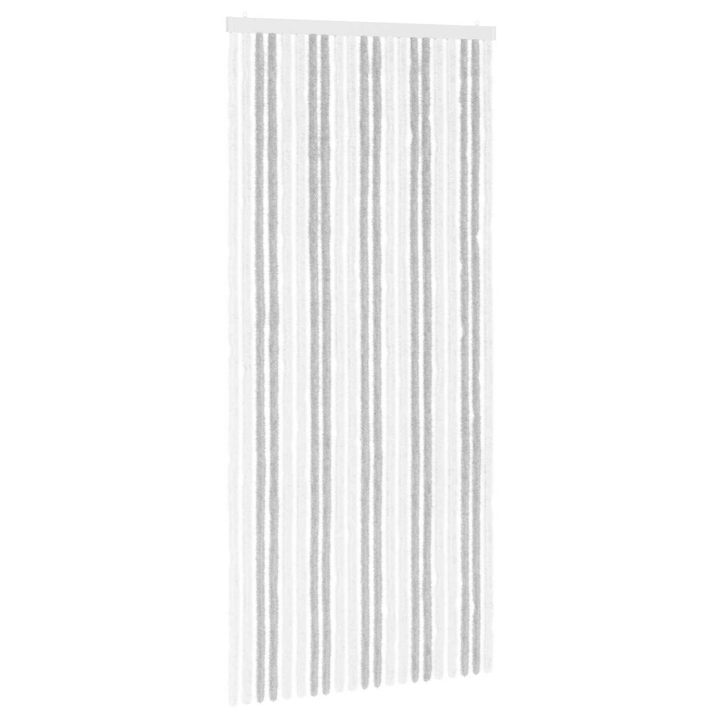 Insect Curtain Chenille Light Grey and White 90 x 200 cm