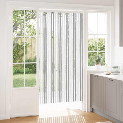 Insect Curtain Chenille Light Grey and White 100 x 200 cm