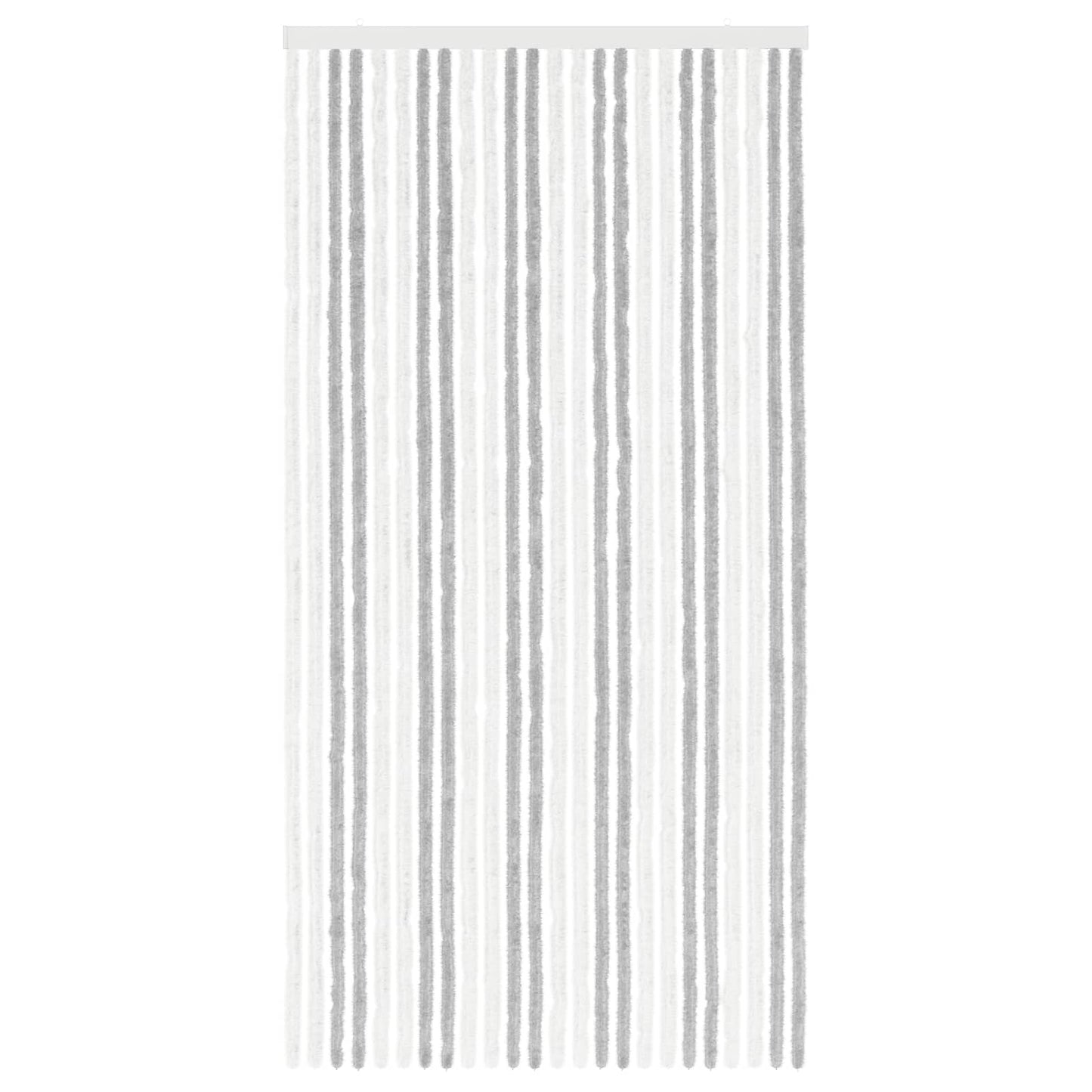 Insect Curtain Chenille Light Grey and White 100 x 200 cm