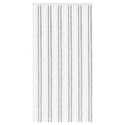 Insect Curtain Chenille Light Grey and White 100 x 200 cm