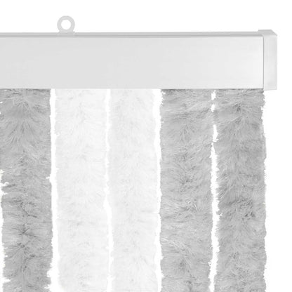 Insect Curtain Chenille Light Grey and White 100 x 220 cm